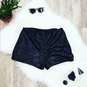 Black Sequin Hot Shorts 🌌🕶